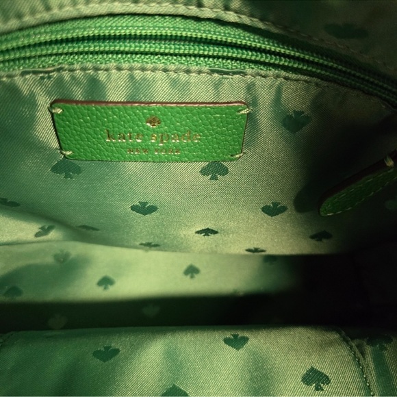 Kate Spade Green Apple Rosie Bucket Bag Pebbled Leather Canvas Crossbody Purse - Picture 11 of 12